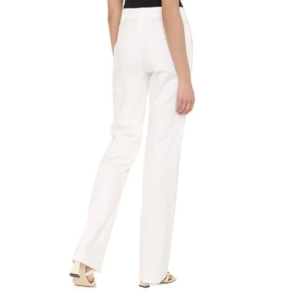 Max Mara Studio Armilla Cotton Gabardine Trousers White Size US 6 - Picture 3 of 11